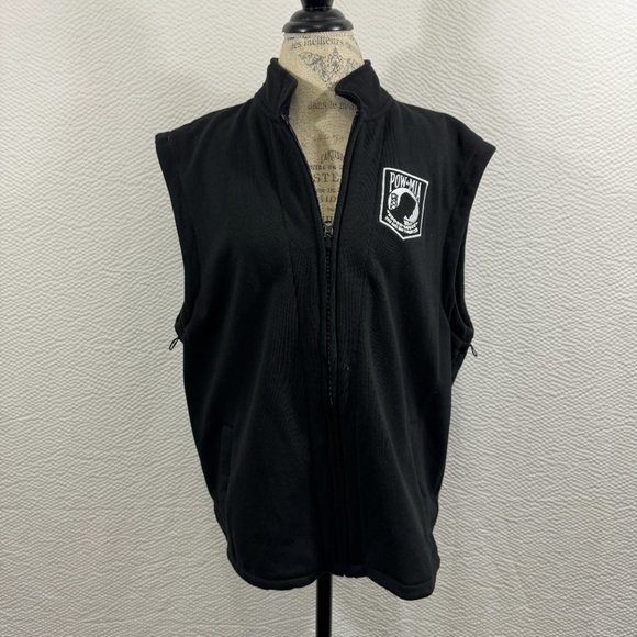 U.S. Services Valiant K&S POW*MIA Black Denim Bomber Jacket & Fleece Vest - Picture 13 of 15